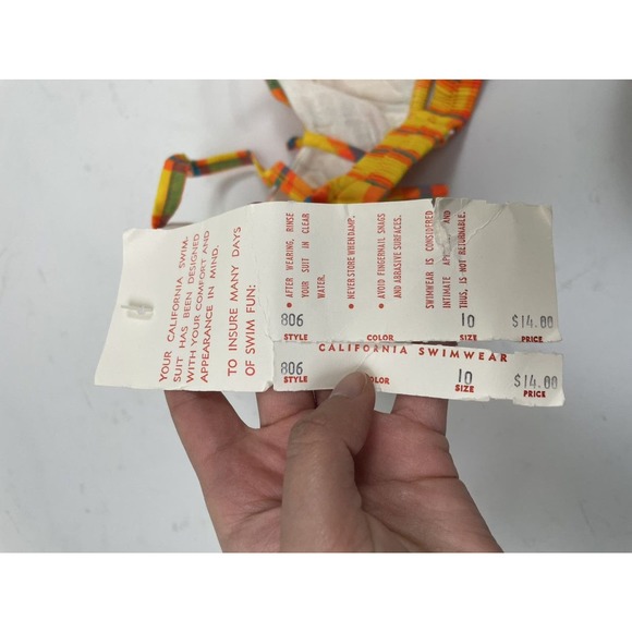 Vintage 60s NWT yellow plaid bikini set‎ - Picture 10 of 12